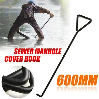 MARKENLOS 600mm Kanalhaken Schachthaken Kanaldeckelheber Für Kanaldeckel Haken Gullideckel