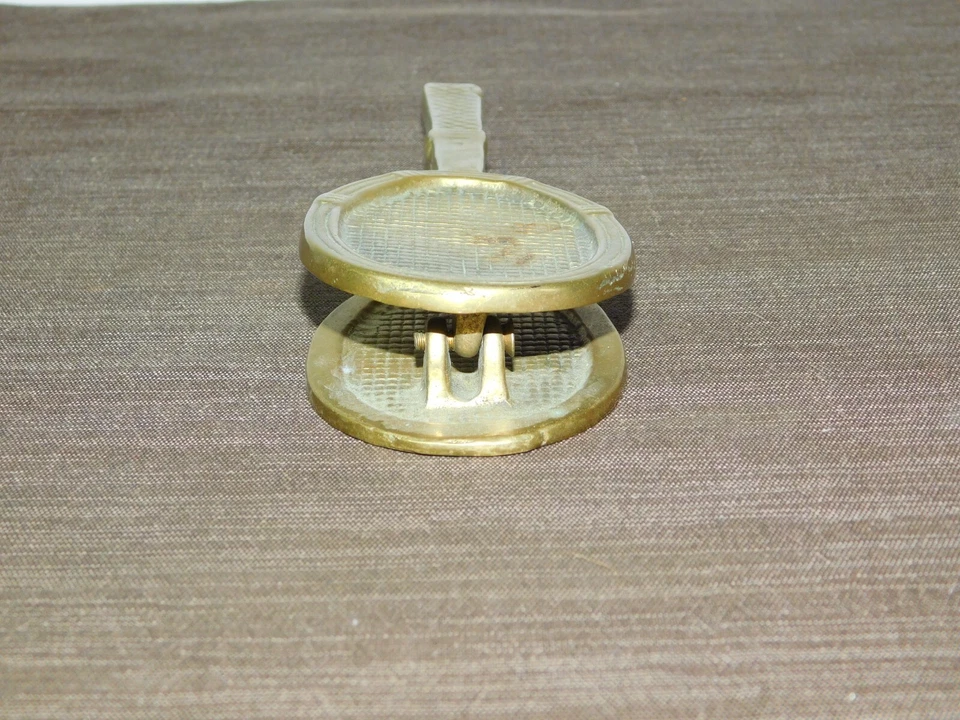 VINTAGE KITCHEN 8" LONG BRASS TENNIS RACQUET NUT CRACKER - Image 3 of 4