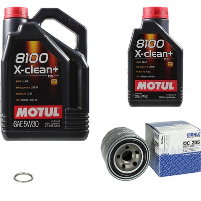 MAHLE Ölfilter 6 L Motul 5W-30 8100 X-clean+ für Subaru Impreza 2.5 WRX STi AWD