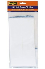 Rustins Lint Free Cloths For Applying Oil Dye Wax & Polish 30cm x 30cm Set of 3