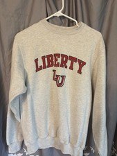 Champion Liberty Flames University Men's Women's Pullover Sweatshirt Gray Size S