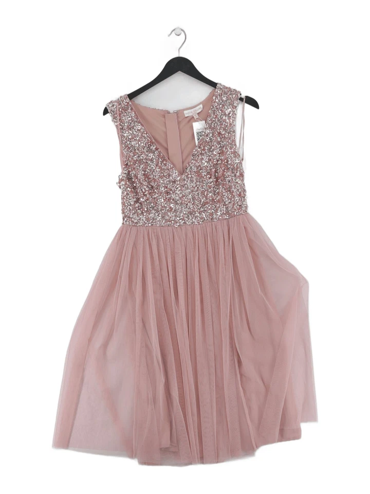 Maya Deluxe A-Line Midi Dress UK12 in Pink