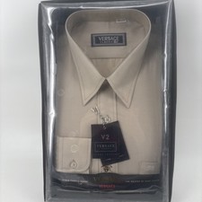 Men’s Versace Jeans Couture NWTS 42-17 Full Button Down Dress Shirt Beige