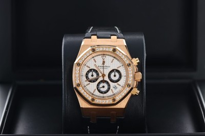 AP Royal Oak Chronograph 39mm Panda Diamonds Rose Gold, 26557OR.ZZ.D098CR.01