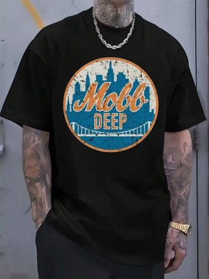 Mobb Deep NYC Vintage Hip-Hop T-Shirt - Heavyweight 180gsm Tee with Brooklyn Bri