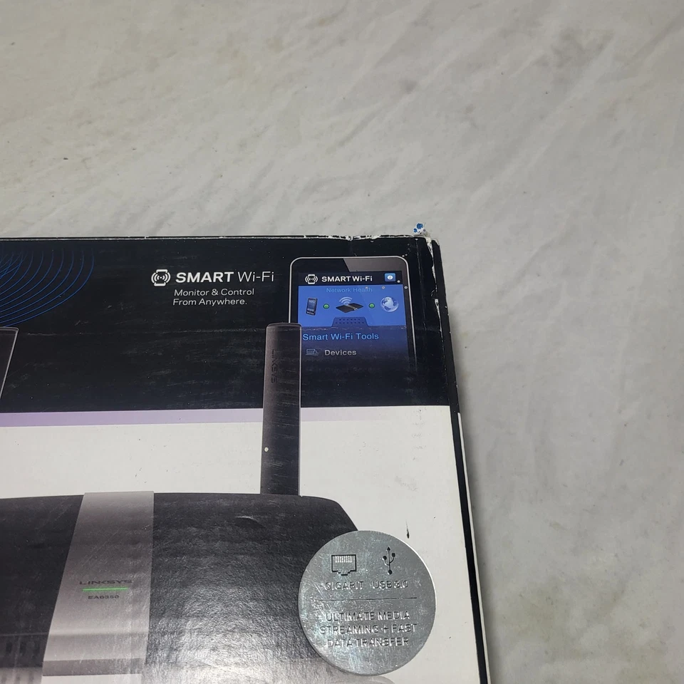 Linksys EA6350 AC1200 Dual Band Wireless Router- Black Smart WiFi Gigabit - Image 2 of 4