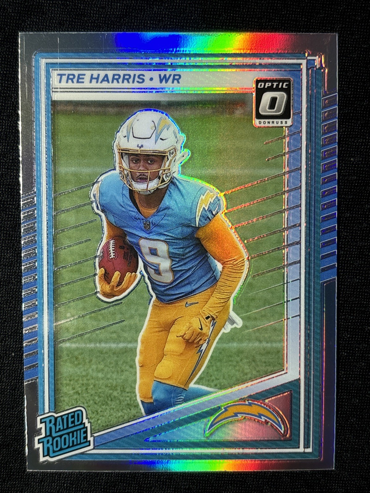 2025 Panini Donruss Tre Harris Rated Rookie Silver Optic Preview Holo