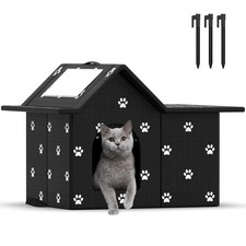 Outdoor Cat House Weatherproof, Large Feral Cat House for Winter, Collapsible...