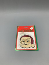 Vintage Santa Clause Stained Glass Suncatcher Christmas-SEALED