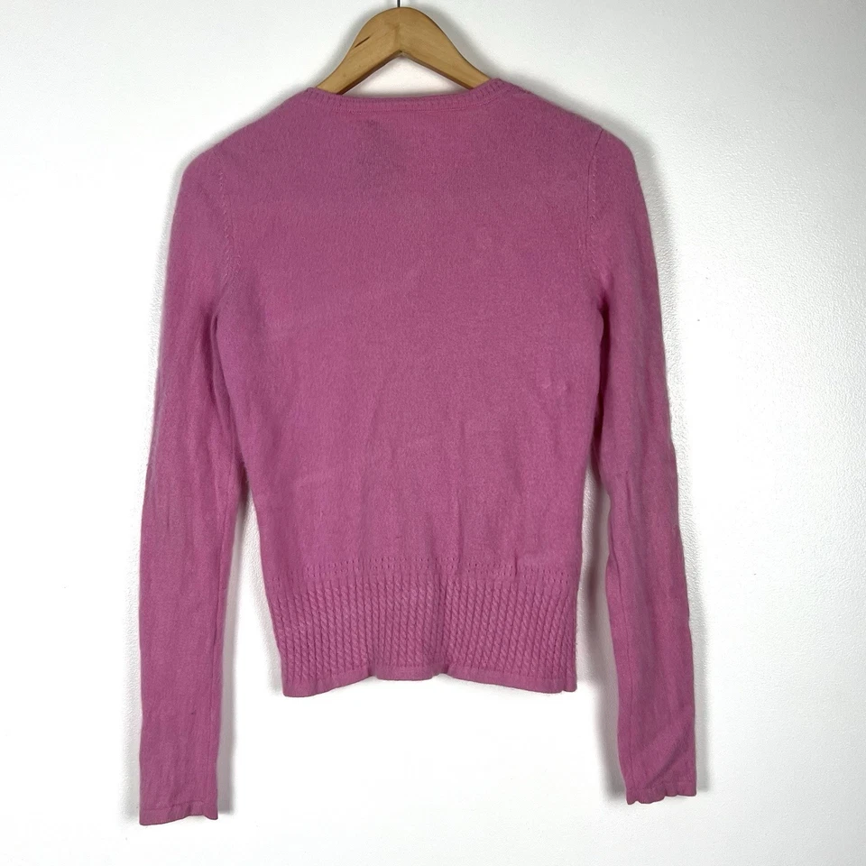 Cárdigan Daniel Bishop Rosa Cachemira Talla S Suéter Suave Delicado Femenino Foto 4 de 4