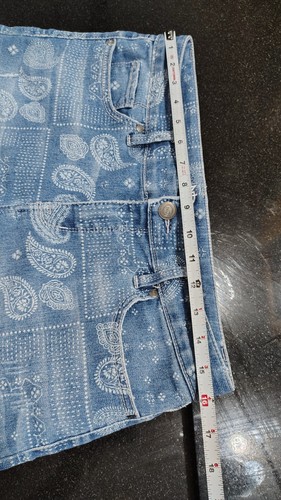 jeans corto donna one direction blu denim fantasia paisley taglia 10 - Foto 3 di 6