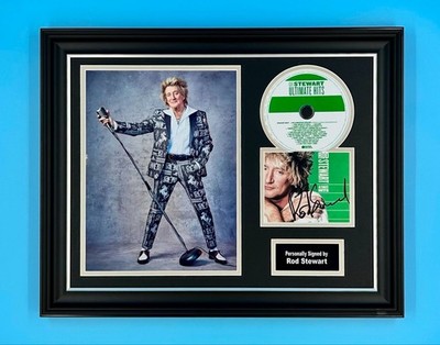 Rod Stewart Signed Photo & CD Framed & COA Ultimate Hits Poster Autograph Auto