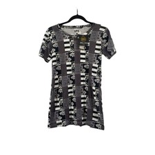UNIQLO UT Sou Sou Kyoto Cotton Tunic Gray Patchwork Print NWT XS