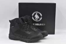 Men's Free Soldier Lightweight Waterproof Tactical Hiking Boots in Black, 9.5