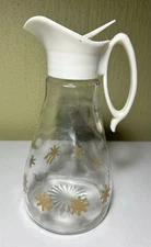Log Cabin Syrup Vintage MCM 1960s Atomic Starburst Dispenser Pitcher Server