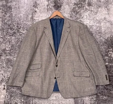 Oak Hill Linen Blazer 4XL 58 / 60 R Mens Houndstooth Sport Coat Jacket