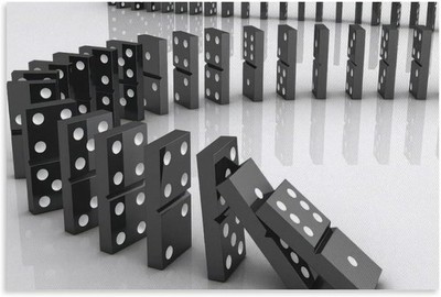 Domino Effect Poster Chain Reaction Concept Business Motivation Wall Art