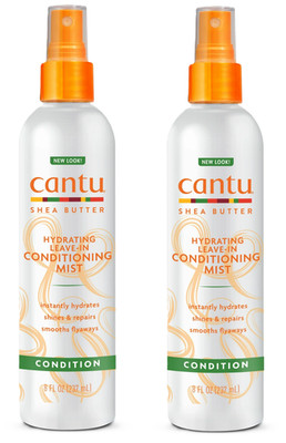 Cantu Shea Butter Leave-in Conditioning Mist with Castor & Argan Oil, 8 Oz, 2PK