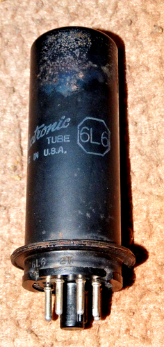 Bóng Đèn 6L6G. 2 Rare 6L6G GE Vacuum Tube Black Glass Black Plate