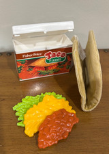 Vintage 1988 Fisher Price Fun with Food Taco Set InComplete With Some Fixings