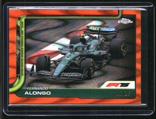 2025 Topps Chrome Formula 1 F1 Fernando Alonso Orange RayWave 25/25 #81 Bookend