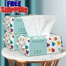 100PCS Disposable Thick 100% Cotton Face Towel Make Up Soft Removing Wipes Dry