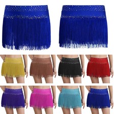 Girls Latin Dance Samba Fringe Skirt Sparkly Tassel Performance Fringe Trim
