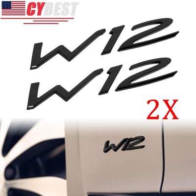 2Pcs For Continental GT Speed W12 Sidehead Fender Side Badge Symbol Gloss Black