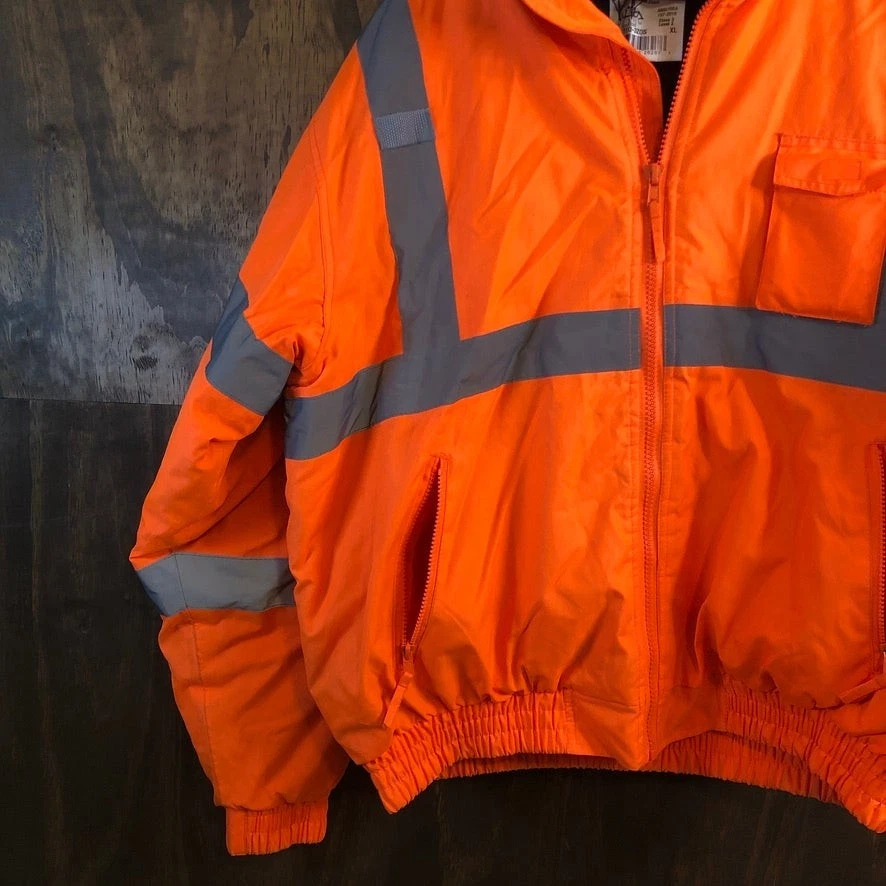 Radians Mens Jacket Orange Weather Proof Construction Workwear Bomber XL - product detail image 3