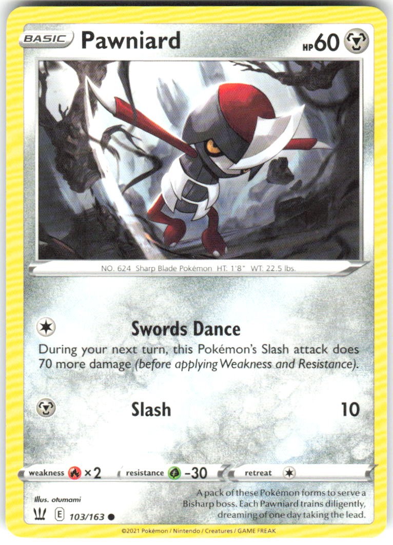 Pawniard 103/163 Battle Styles BST MP Pokemon Card TCG