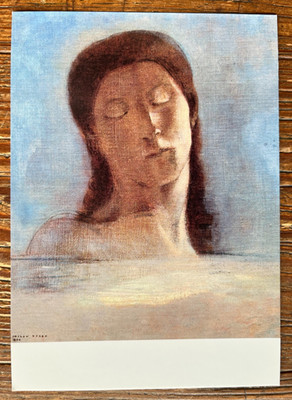 Kunstpostkarte - GESCHLOSSENE AUGEN, 1890 von Odilon Redon (1840-1916 französisch) Musee d'Orsay