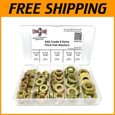 #ad Grade 8 Extra Thick Washers Kit 168 Pieces $69.56