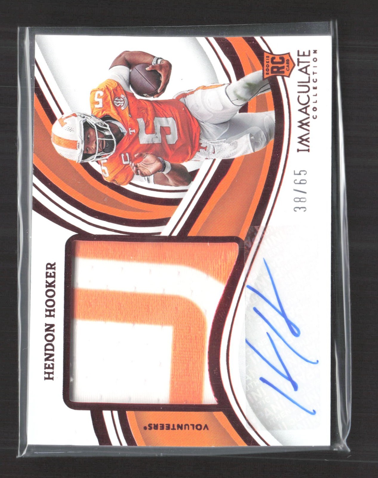 Hendon Hooker Panini Immaculate Collection Collegiate Premium Patches Rookie Autographs #HEH Ruby