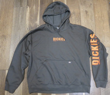 Dickies Workwear Men's Khaki Olive/Orange Cotton/Polyester Hoodie Sz 2XL