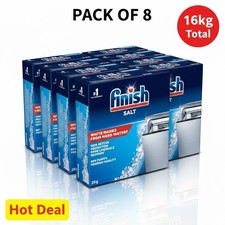 8x Finish Salt 2kg for Dishwashers - Pure Salt for Shiny Dishes & Machine Care 3.01 per kilo