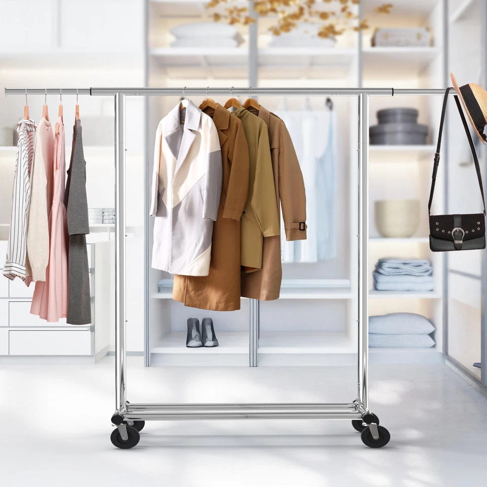 Perchero de ropa de alta resistencia, tiene capacidad para 150 libras, 42 a 67 pulgadas se extiende... Foto 4 de 4