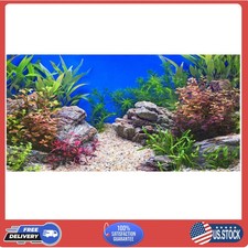 48x24 in Aquatic Plant Fish Tank Background Stone Aquarium Vinyl Backdrop