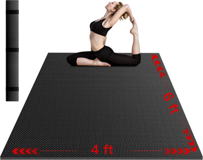 Extra Thick Large Exercise Mat, 6'X4'/7'X5'/8'X6'/10'X6'X8Mm(1/3 Inch) , Non-Sli