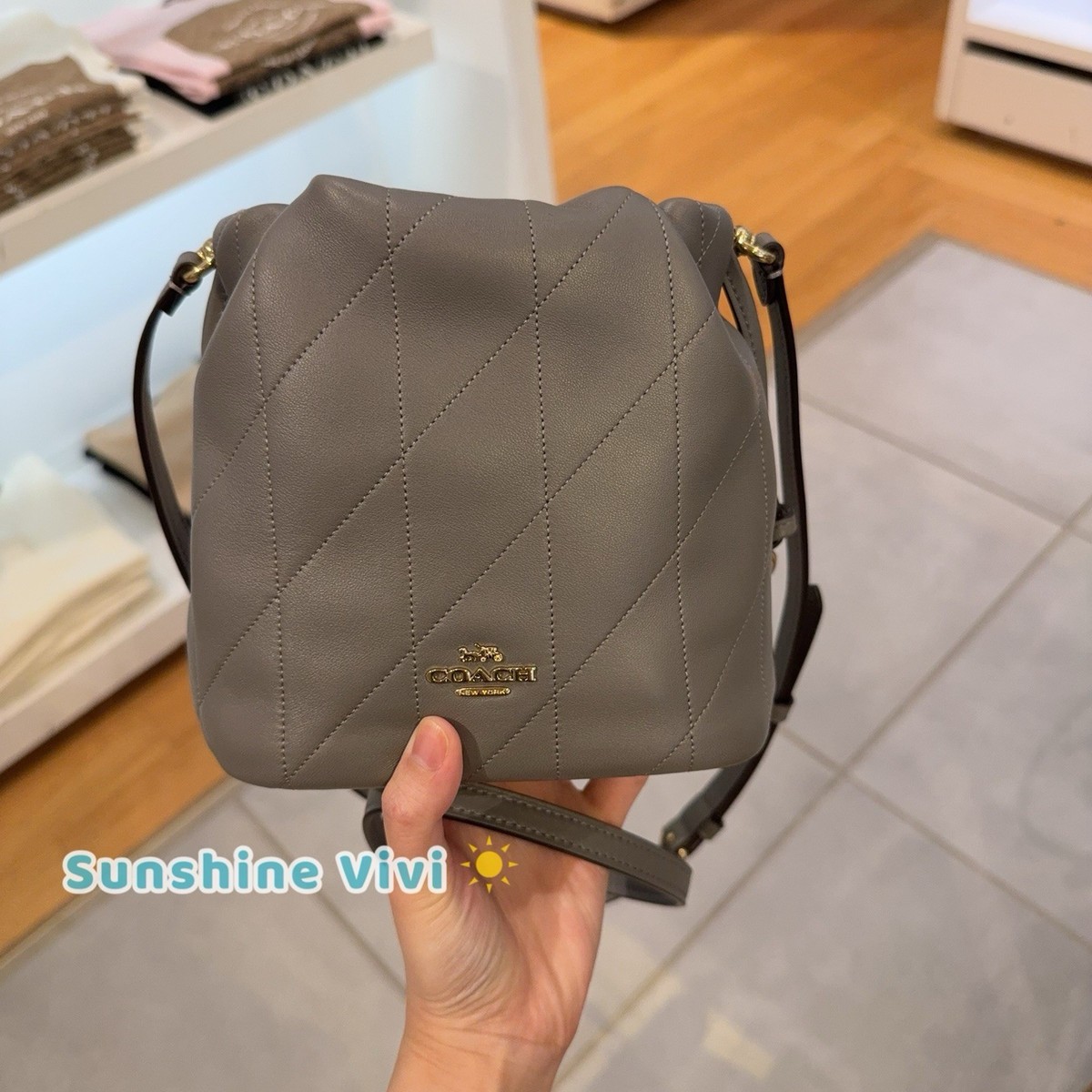 NWT Coach Faye Mini Drawstring Bag With Quilting CDB69 Nappa