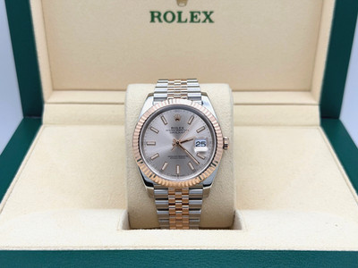 Rolex Datejust 41 126331 41mm Sundust Dial 18k Rose Gold Stainless Steel Box
