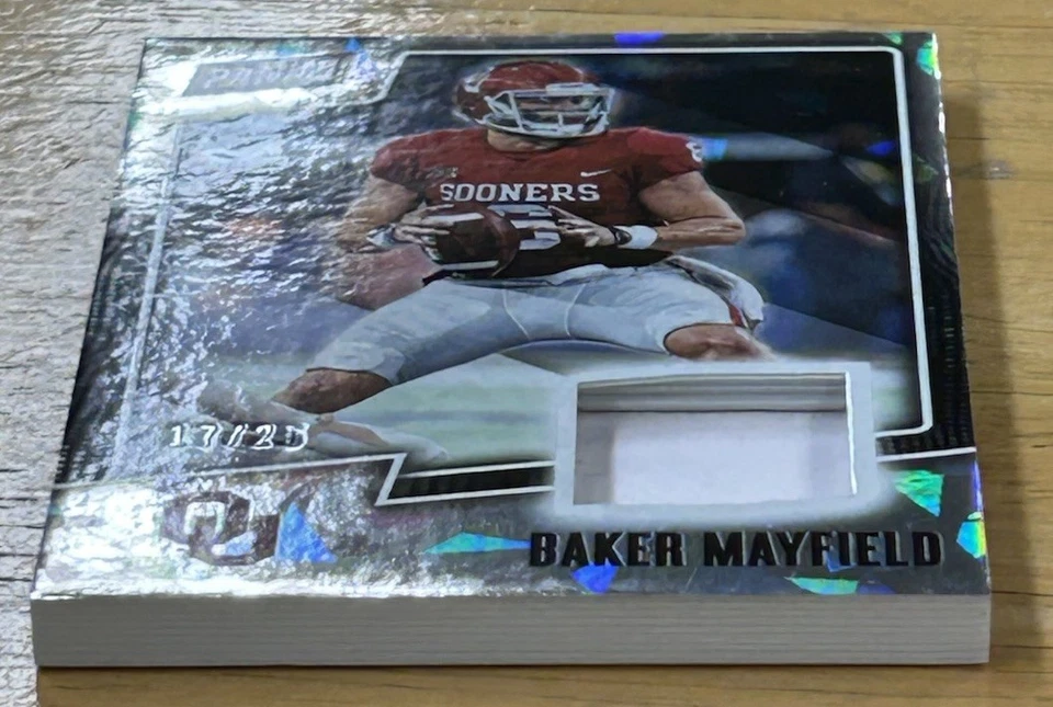 2019 Panini Father's Day BAKER MAYFIELD Player Worn Patch 17/25 Cracked Ice - Image 3 of 4