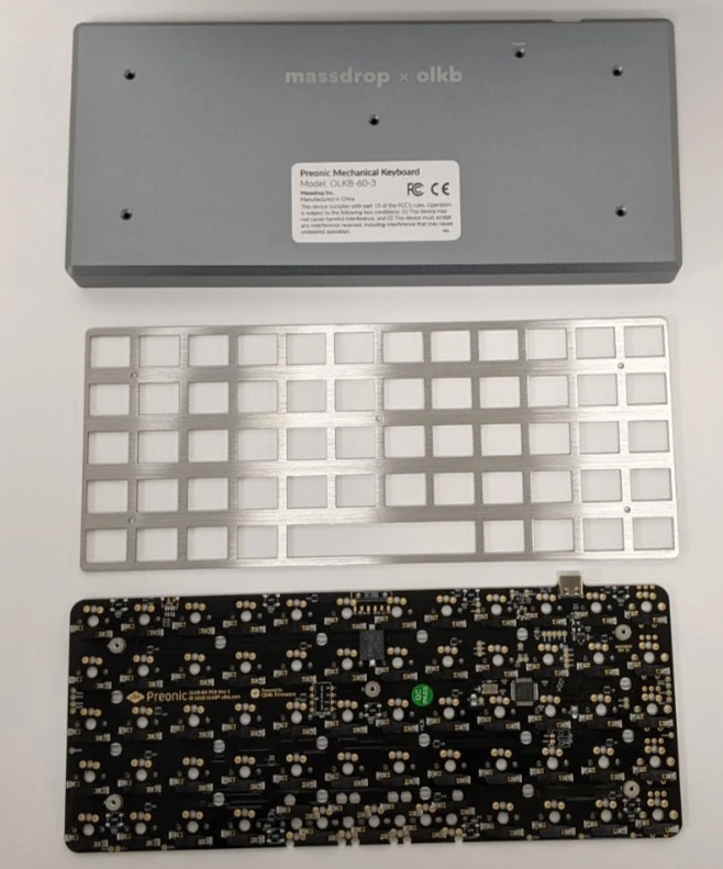 Massdrop x OLKB Preonic Keyboard Round 3 Kit - Gunmetal, Black ABS OEM Blank Key - Image 2 of 4