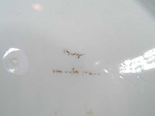 RARE 1845 BOYER RUE DE LA PAIX FRANCE HAND PAINTED FRUITS GREEN GOLD PLATE - Picture 6 of 9