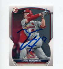 TRAVIS HONEYMAN SIGNED 2023 BOWMAN DRAFT BASEBALL CARD AUTO