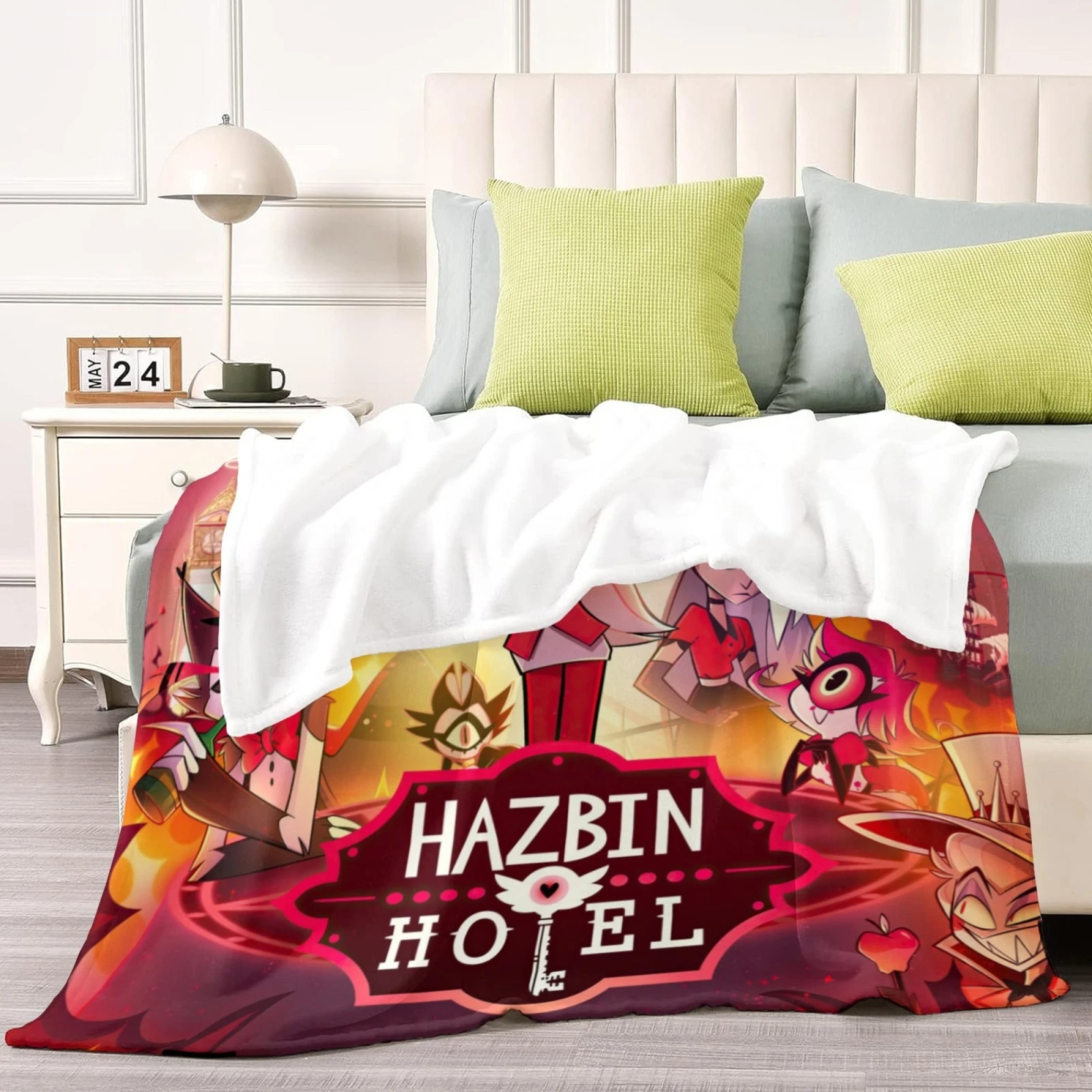 Hazbin Hotel Flannel Blanket for Bed, Sofa, Office