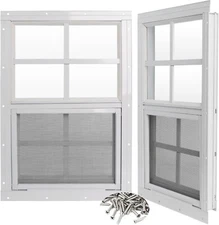 Shed/Chicken Coop/Play House Windows 14X21 White Flush w/ Safety Glass 2 Pack