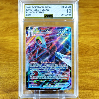 Pokemon SWSH Fusion Strike Inteleon VMAX 079/264 AGS Gem-MT 10