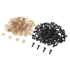 100Pcs DIY Doll Toy Eyes Black Plastic Safety Eyes Puppets Doll with Washers
