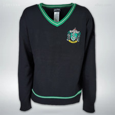 Harry Potter Slytherin Patch Cardigan Black Sweater for Adults