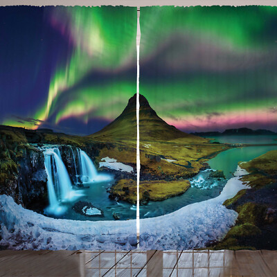 Schneeberg Rustikale Gardine Aurora bei Kirkjufell